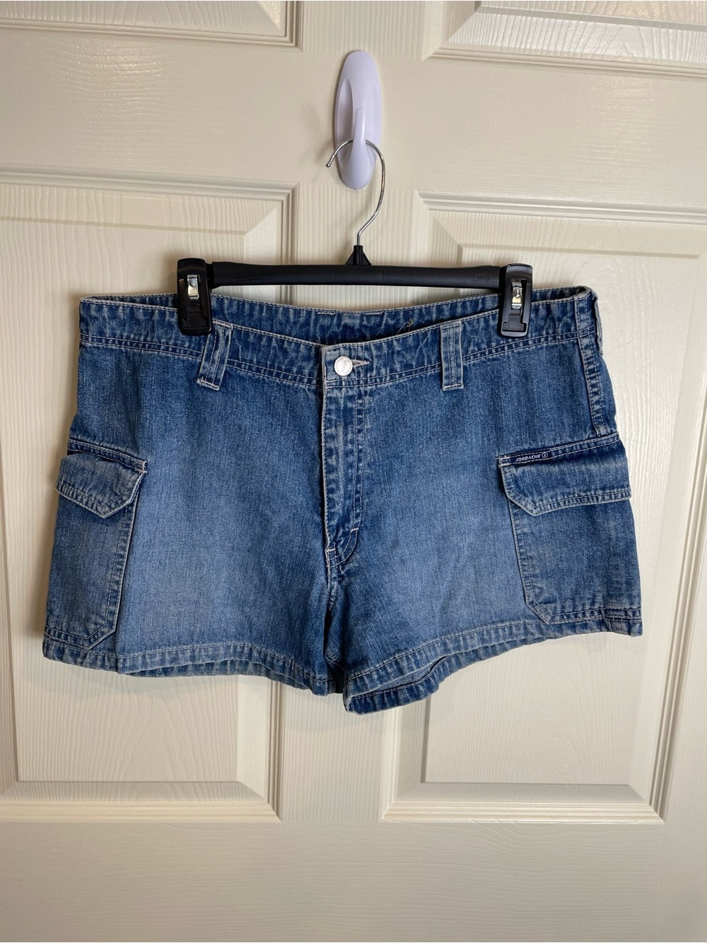 Vintage Jordache Classic Blue Denim Cargo Shorts - Women 32